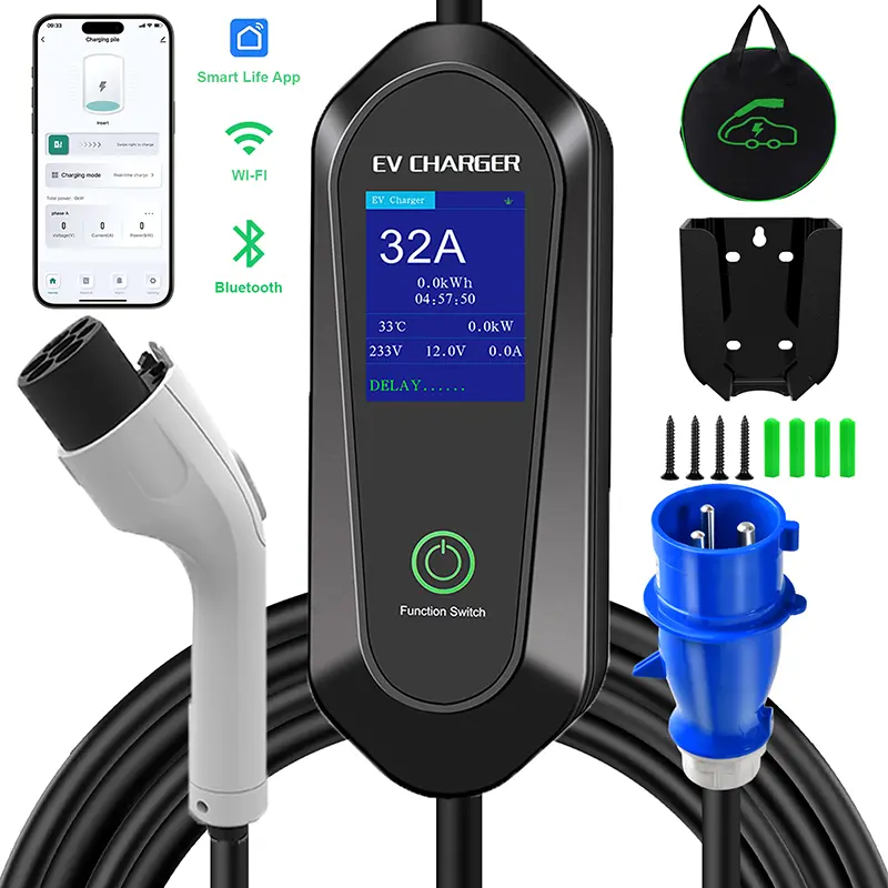 7KW GB/T Portable EV Charger Supports Curr...