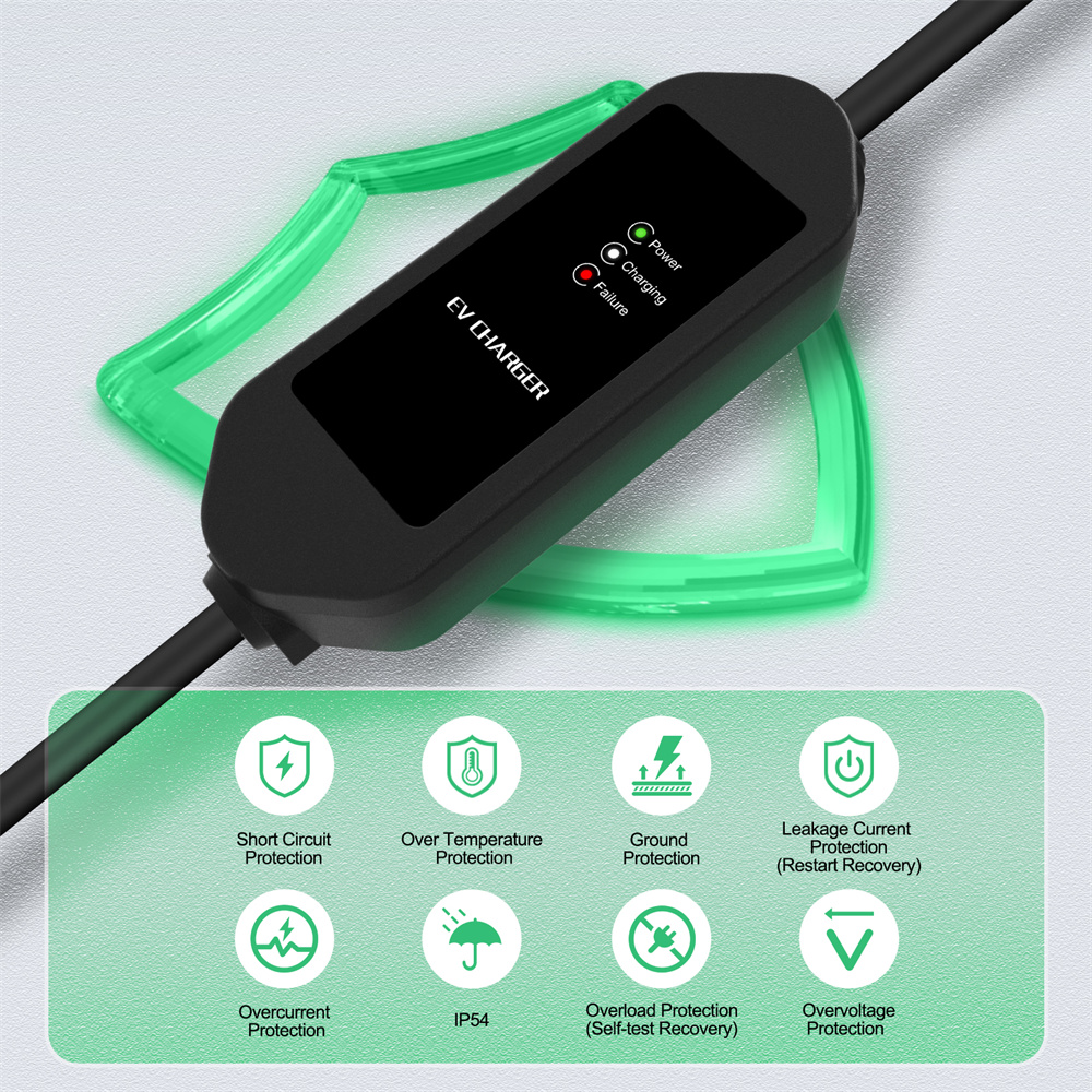 Cheap 3.5KW Type 2 EV Charger Station 5M with LED Indicators, IP67 Waterproof EV Charger, 7KW EV Charging Cable with Carry Bag