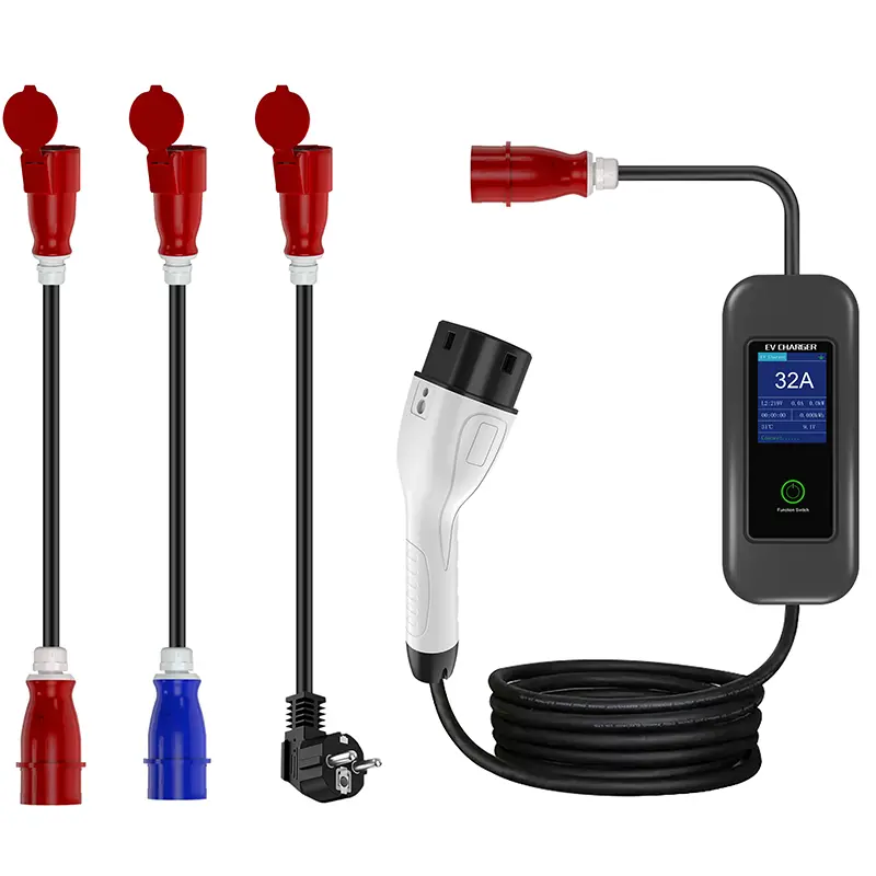 32A 3 Phase Smart Charger 22KW AC Home EV Charging Stations Type 2 AC Electric Vehicle Charger with Converter Cables