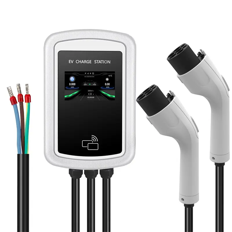 Type 2 Portable EV Charger 32A Current Adjustable with CEE EU UK power plug adapter