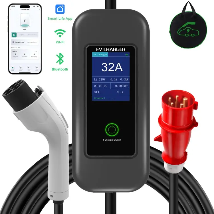 APP Control 22KW Smart AC GBT Portable EV Charger