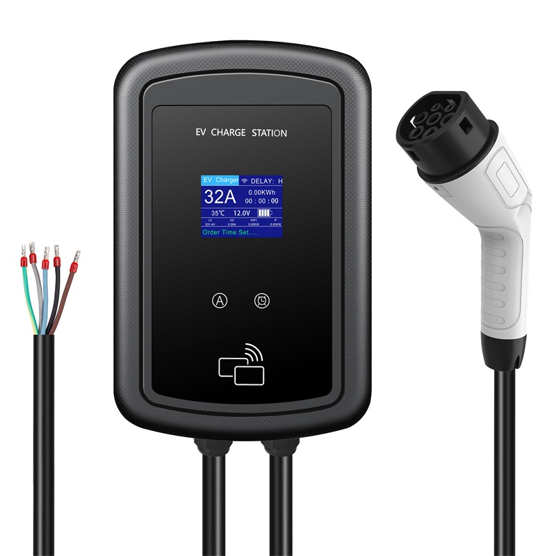 Type 2 Portable EV Charger 32A Current Adjustable with CEE EU UK power plug adapter