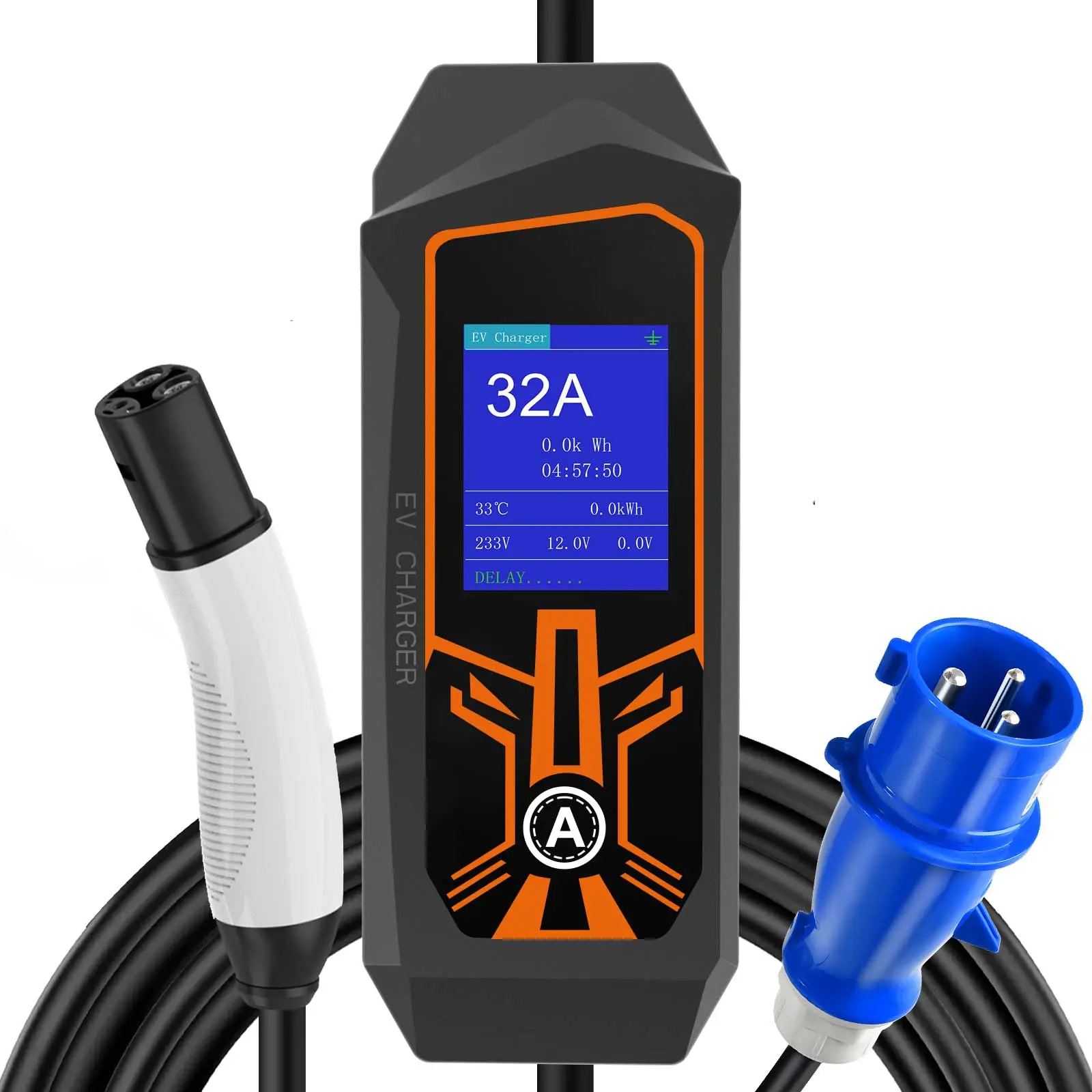 32A Portable Tesla Home Charger with 16.4 FT Charging Cable